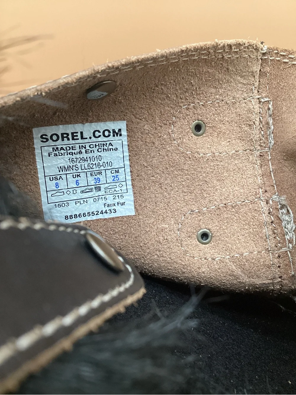 RARE Sorel Joan of Artic Black Leather Winter Boots with Cheetah Print Trim